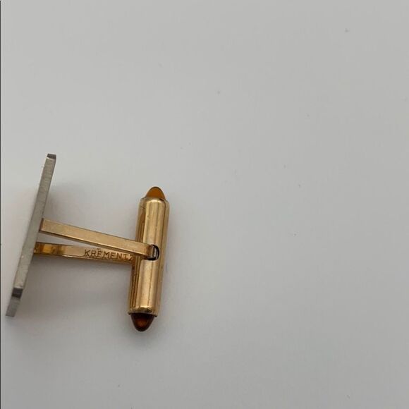 Vintage Krementz gold patterned cuff links - Picture 5 of 9